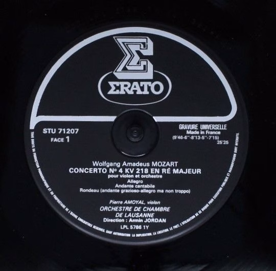 Erato STU 71207 - Wolfgang Amadeus Mozart, Pierre Amoyal, Orches - Image 5