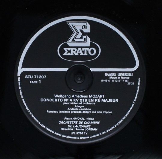 Erato STU 71207 - Wolfgang Amadeus Mozart, Pierre Amoyal, Orches - Image 5