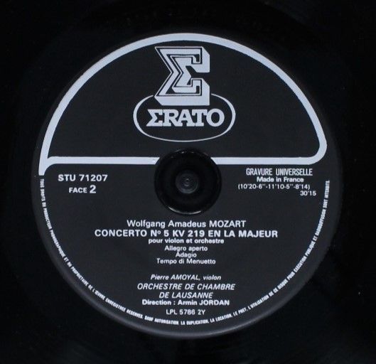 Erato STU 71207 - Wolfgang Amadeus Mozart, Pierre Amoyal, Orches - Image 6