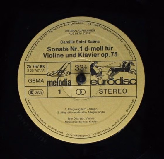 Eurodisc 25 767 KK - Igor Oistrach, Natalia Zertsalova, Camille - Image 3