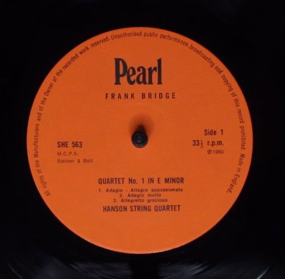 Pearl SHE 563 - Frank Bridge, Ernest John Moeran, Hanson String - Image 3