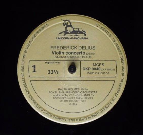 Unicorn-Kanchana DKP 9040 - Frederick Delius, Ralph Holmes, Roya - Image 3