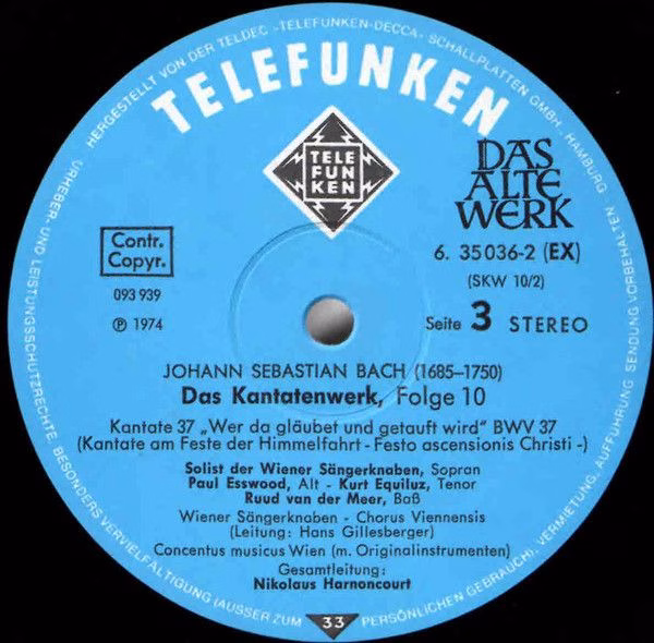 Telefunken SKW 10/1-2 - Johann Sebastian Bach - Kantatenwerk · C - Image 7