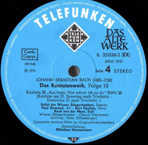 Telefunken SKW 10/1-2 - Johann Sebastian Bach - Kantatenwerk · C - Image 8
