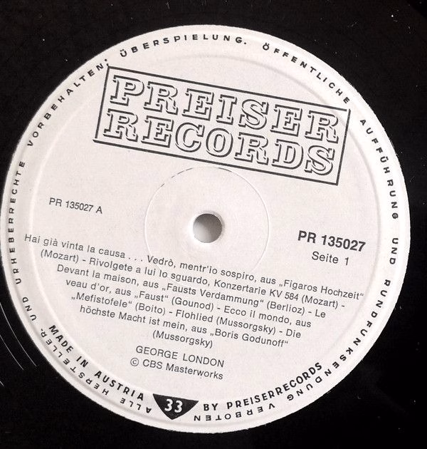 Preiser Records PR 135 027 - George London (2) - George London - Image 3