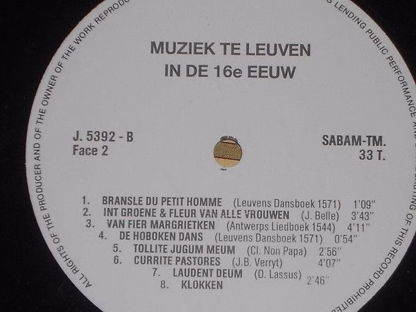 Not On Label J. 5392 - Gilbert Huybens - Muziek Te Leuven In De - Image 6