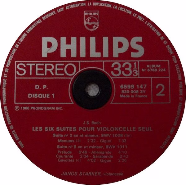 Philips 6768 224 - Johann Sebastian Bach, Janos Starker - Intégr - Image 4