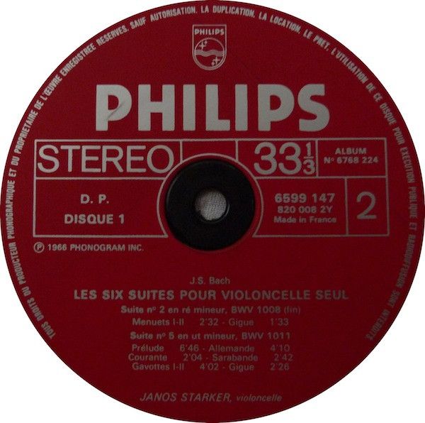 Philips 6768 224 - Johann Sebastian Bach, Janos Starker - Intégr - Image 4