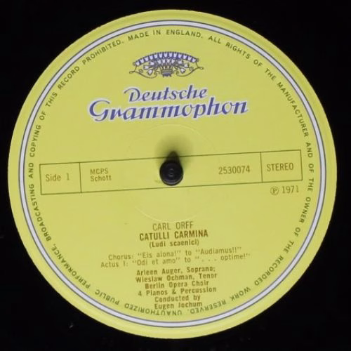Deutsche Grammophon 2530 074 - Carl Orff, Arleen Auger, Wiesław - Image 3