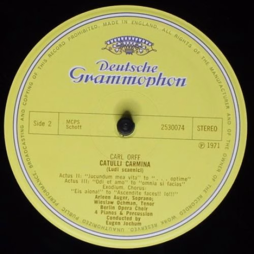 Deutsche Grammophon 2530 074 - Carl Orff, Arleen Auger, Wiesław - Image 4