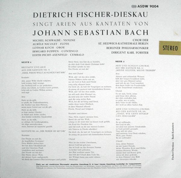 His Master's Voice ASDW 9004 - Dietrich Fischer-Dieskau, Johann - Image 2