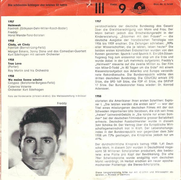 Polydor E 76 549 - Various - Die Schönsten Schlager Der Letzten - Image 2