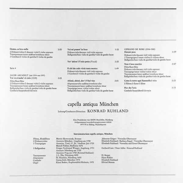 RCA Red Seal RL 30354 - Cipriano De Rore, Jacques Arcadelt, Phil - Image 9
