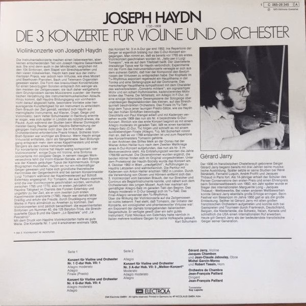 EMI Electrola 1 C 065 - 28 345 - Joseph Haydn, Gérard Jarry, Orc - Image 2