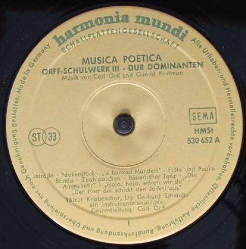 Harmonia Mundi HM 30 652 / HMSt 530 652 - Carl Orff, Gunild Keet - Image 3
