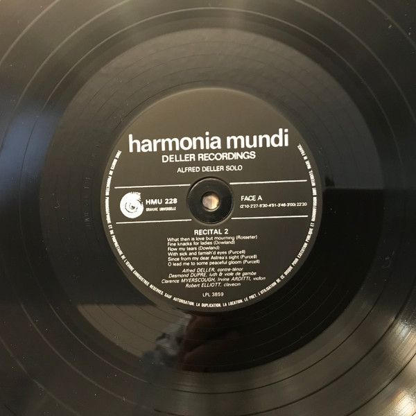 Harmonia Mundi HMU 228 - Alfred Deller - Alfred Deller Solo Volu - Image 3