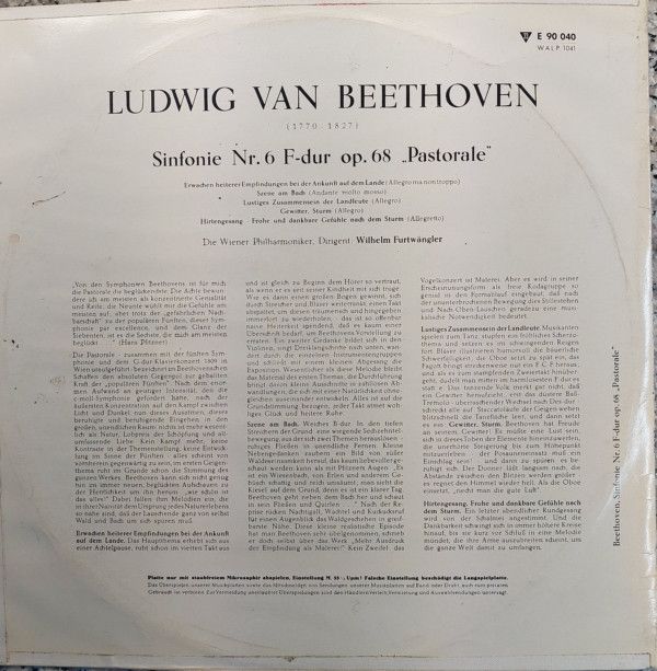 Electrola E 90 040 - Wilhelm Furtwängler, Ludwig van Beethoven, - Image 3