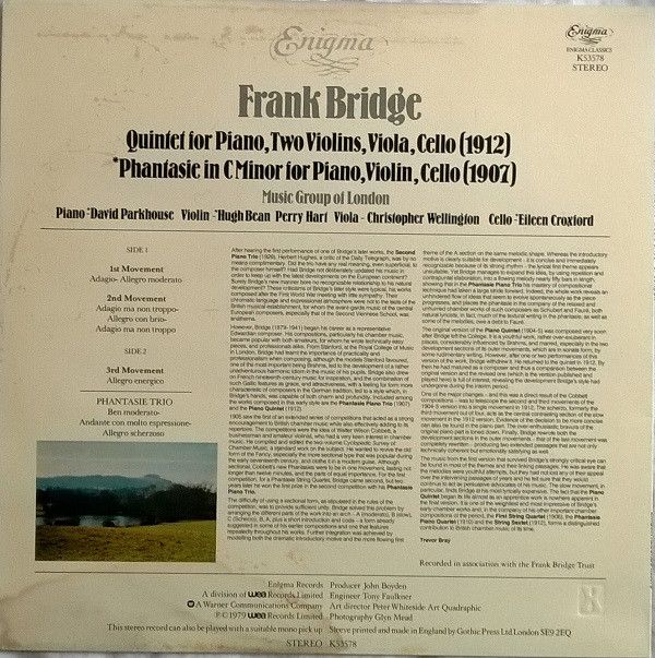 Enigma Records (8) K53578 - Frank Bridge, The Music Group Of Lon - Image 2