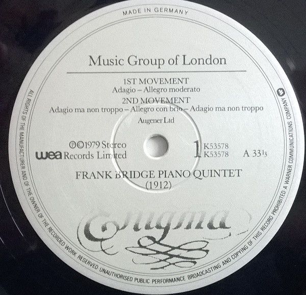 Enigma Records (8) K53578 - Frank Bridge, The Music Group Of Lon - Image 3