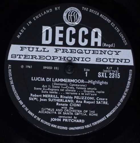 DECCA SXL 2315 - Various - Lucia Lammermoor Highlights - Image 3