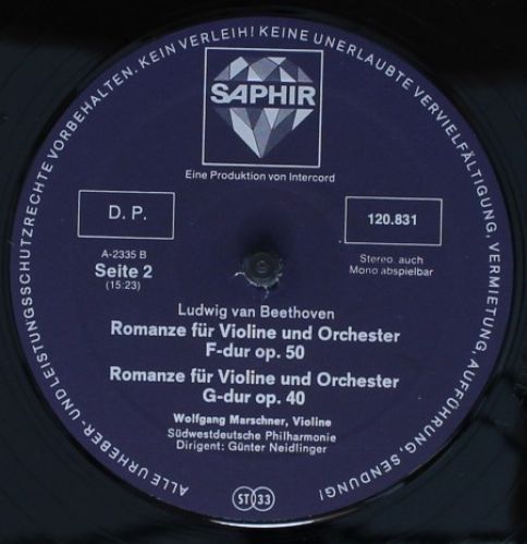 Saphir INT 120.831 - Ludwig van Beethoven - Ouvertüren, Violinro - Image 4