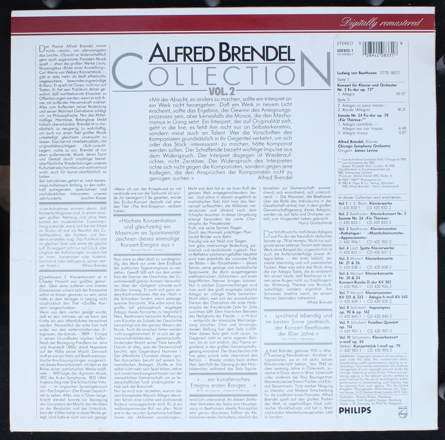 Philips Classics 420 833-1 - Alfred Brendel, Ludwig van Beethove - Image 2