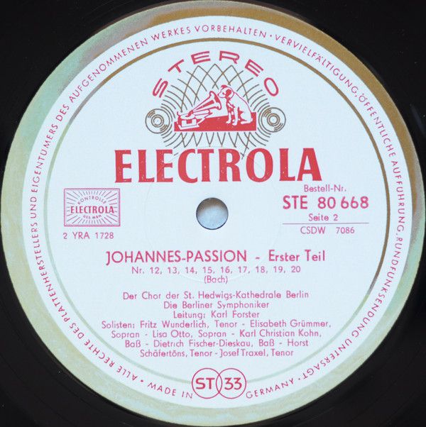 Electrola E 80 668/70 - Johann Sebastian Bach, Elisabeth Grümmer - Image 4