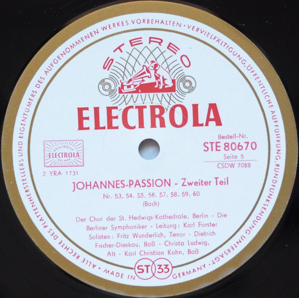 Electrola E 80 668/70 - Johann Sebastian Bach, Elisabeth Grümmer - Image 7