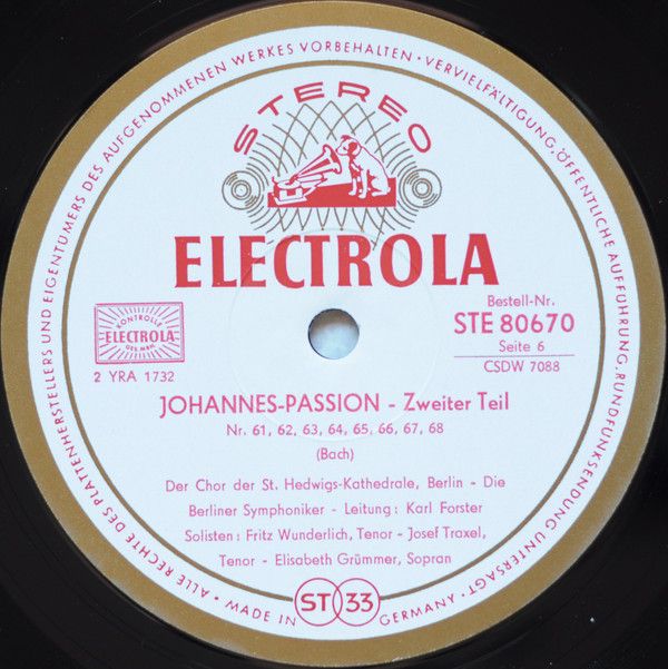 Electrola E 80 668/70 - Johann Sebastian Bach, Elisabeth Grümmer - Image 8