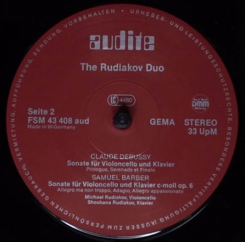 Audite FSM 43 408 - The Rudiakov Duo, Felix Mendelssohn-Barthold - Image 4