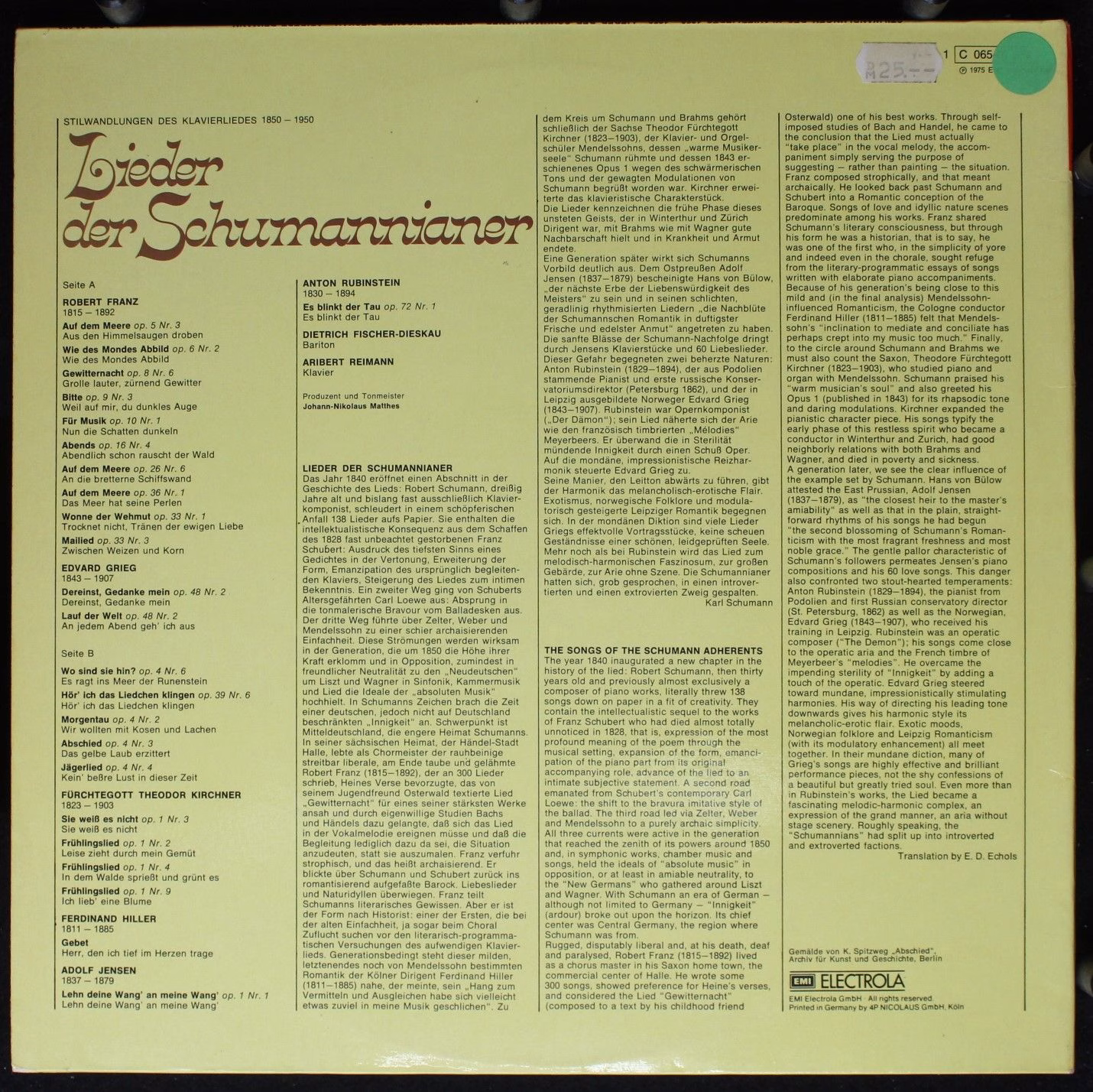 His Master's Voice 1C 065-02 673 - Dietrich Fischer-Dieskau, Ari - Image 4