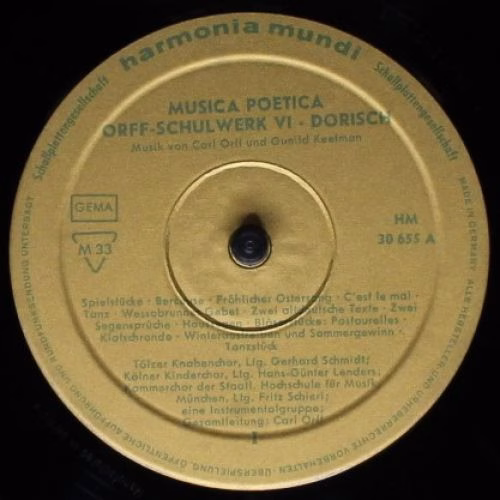 Harmonia Mundi HM 30 655 - Carl Orff, Gunild Keetman - Musica Po - Image 4