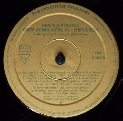 Harmonia Mundi HM 30 655 - Carl Orff, Gunild Keetman - Musica Po - Image 5
