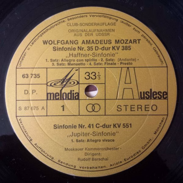 Eurodisc 63 735 - Wolfgang Amadeus Mozart, Rudolf Barshai, Mosco - Image 5