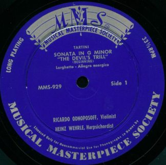 Musical Masterpiece Society MMS-929 - Giuseppe Tartini, Ricardo