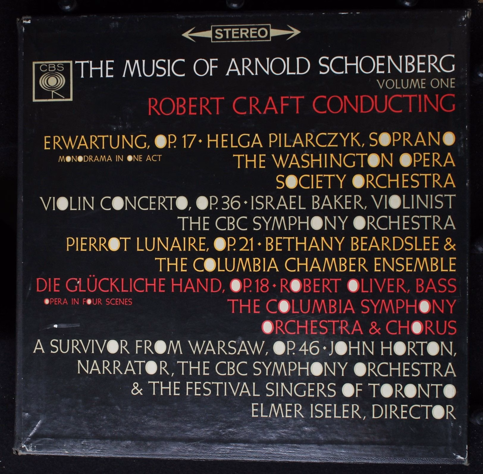 CBS SBRG 72119/20 - Arnold Schoenberg, Robert Craft - The Music