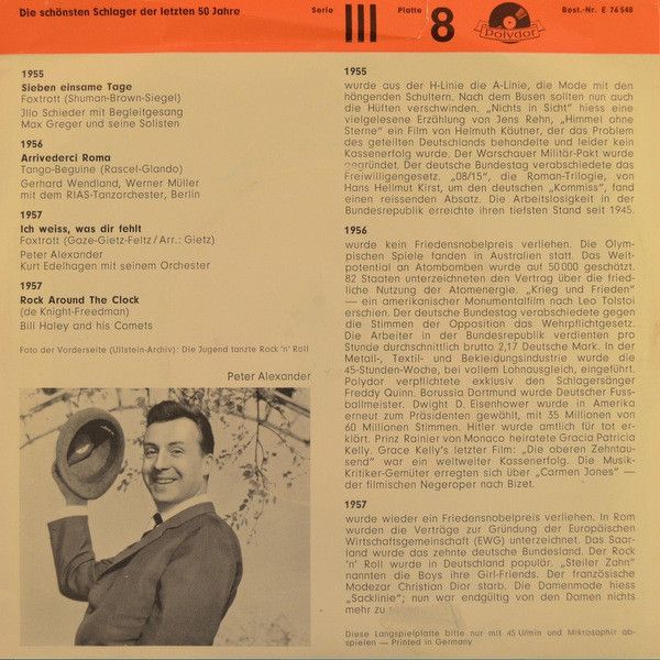 Polydor E 76 548 - Various - Die Schönsten Schlager Der Letzten - Image 2