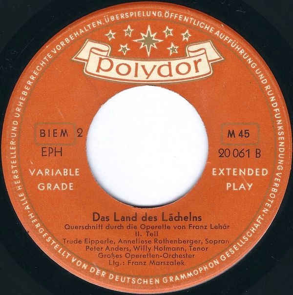 Polydor 20 061 EPH - Franz Lehár - Das Land Des Lächelns (Operet - Image 4