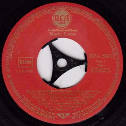 RCA EPA 5083 - Mario Lanza - The Loveliest Night Of The Year - Image 3