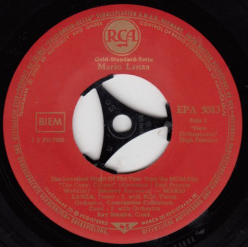 RCA EPA 5083 - Mario Lanza - The Loveliest Night Of The Year - Image 3