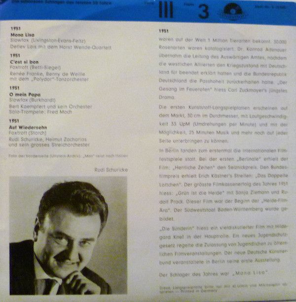 Polydor E 76 543 - Various - Die Schönsten Schlager Der Letzten - Image 2