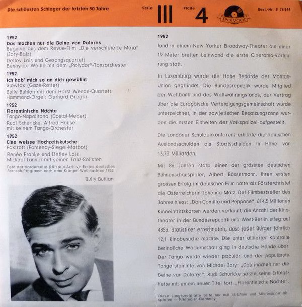Polydor E 76 544 - Various - Die Schönsten Schlager Der Letzten - Image 2