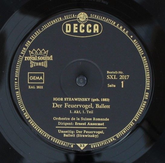 DECCA SXL 2017 - Igor Stravinsky, Ernest Ansermet, L'Orchestre D - Image 3