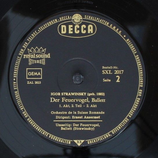 DECCA SXL 2017 - Igor Stravinsky, Ernest Ansermet, L'Orchestre D - Image 4