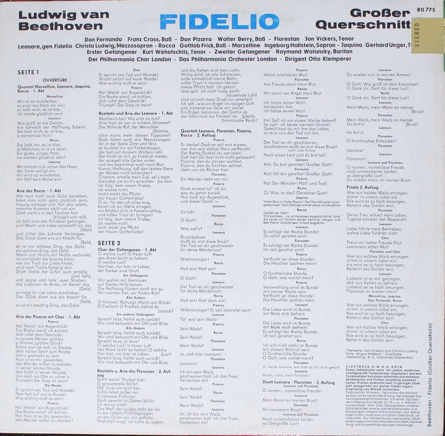 Columbia 80 775 - Ludwig van Beethoven, Christa Ludwig, Jon Vick - Image 2