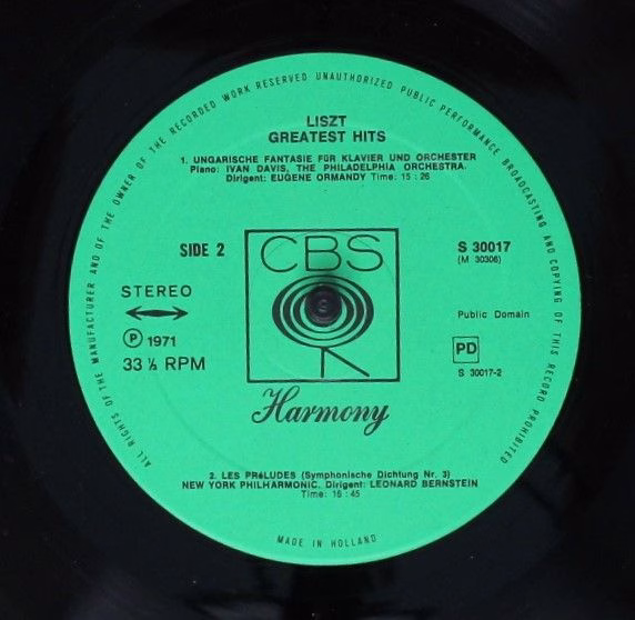CBS Harmony S 30017 - Franz Liszt - Greatest Hits - Image 4