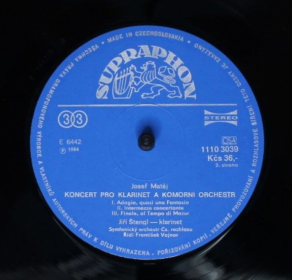 Supraphon 1110 3039 - Josef Matěj, Zdeněk Pulec, Jiří Štengl - C - Image 4