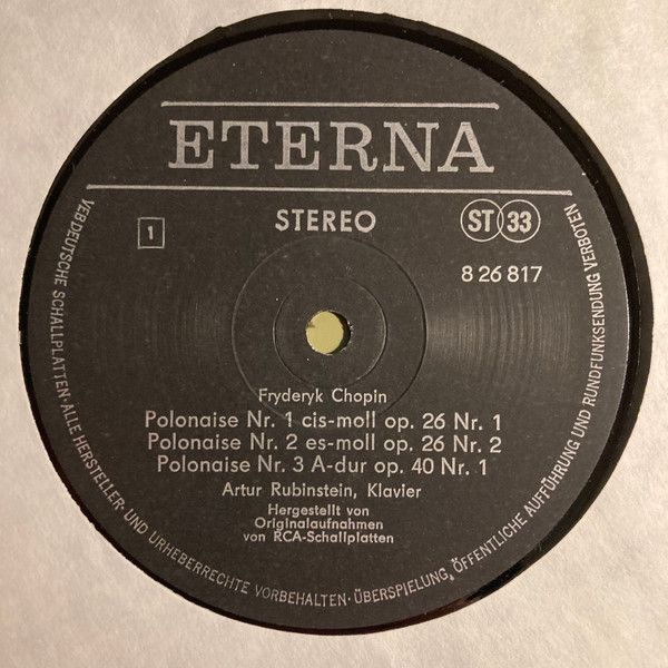 Eterna 8 26 817 - Frédéric Chopin, Arthur Rubinstein - Polonaise - Image 3