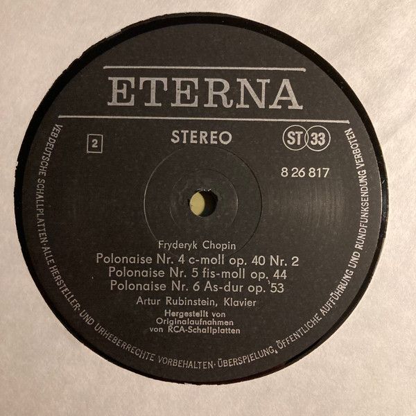 Eterna 8 26 817 - Frédéric Chopin, Arthur Rubinstein - Polonaise - Image 4