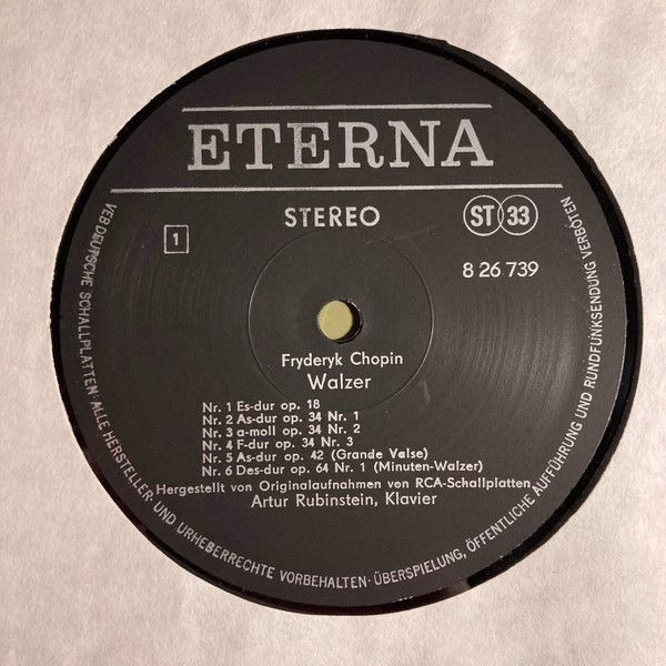 Eterna 8 26 739 - Frédéric Chopin, Arthur Rubinstein - Walzer - Image 3